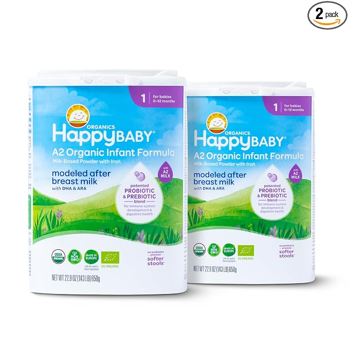 Happy Baby Organics Stage 1 A2 Infant Formula, 0 12 Months, Milk Based Organic by HappyBaby