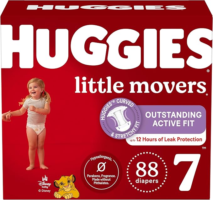 Huggies Size 7 Diapers, Little Movers Baby Diapers, Size 7, Packaging May Vary by Huggies%C2%AE