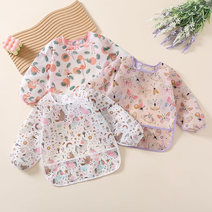 Sleeved Bib, 5 Pack, Waterproof Shirt Bibs - Image 4