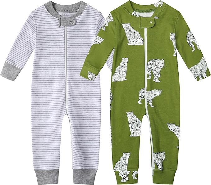 Owlivia Organic Cotton Baby Boy Girl Zip up Sleep 'N Play Pjs, Long Sleeve by Owlivia
