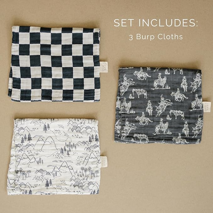 Mebie Baby Burp Cloths, Muslin Burp Cloth Set - Image 2