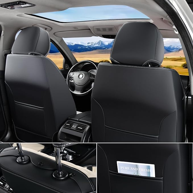 Seat Covers for Cars, Waterproof Seat Covers, Leather Car Seat Covers 2 Pack - Image 4