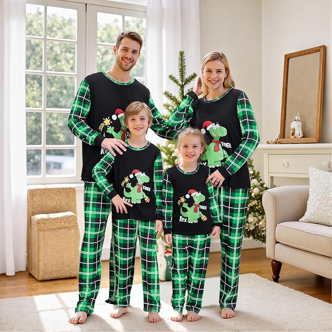 Awoscut Christmas Family Matching Pajamas Christmas Pjs Holiday Nightwear - Image 2