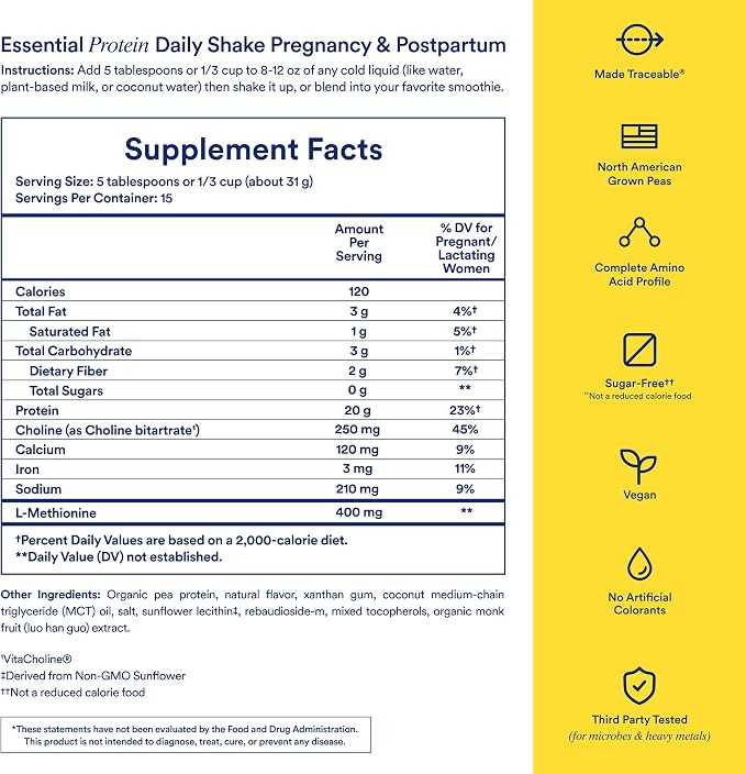 Ritual Prenatal Vegan Plant Based Protein Powder: Choline to Support Pregnancy - Image 3