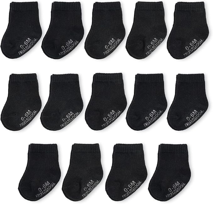 Fruit of the Loom Baby 14-Pack Grow & Fit Flex Zones Cotton Stretch Socks by FruitoftheLoom