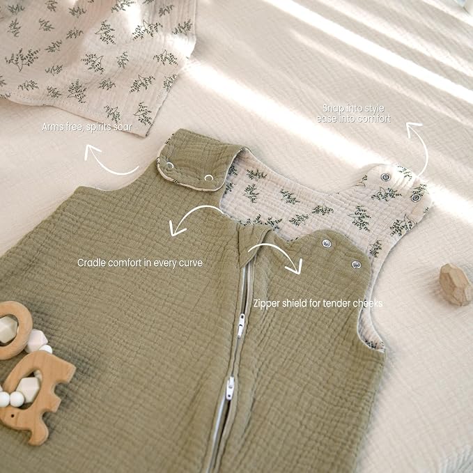 lulumoon Sleep Sack Muslin for Baby: Cotton Wearable Blanket for 9-15 Months - Image 7