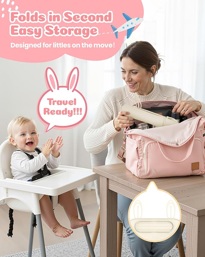 2Pack Silicone Placemats for Baby&Kid, Stain-Proof Non-Slip Baby Place Mat for - Image 6