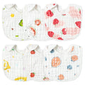 Zainpe 6Pcs Snap Muslin Cotton Baby Bibs Strawberry Lemon Avocado Pattern by Zainpe