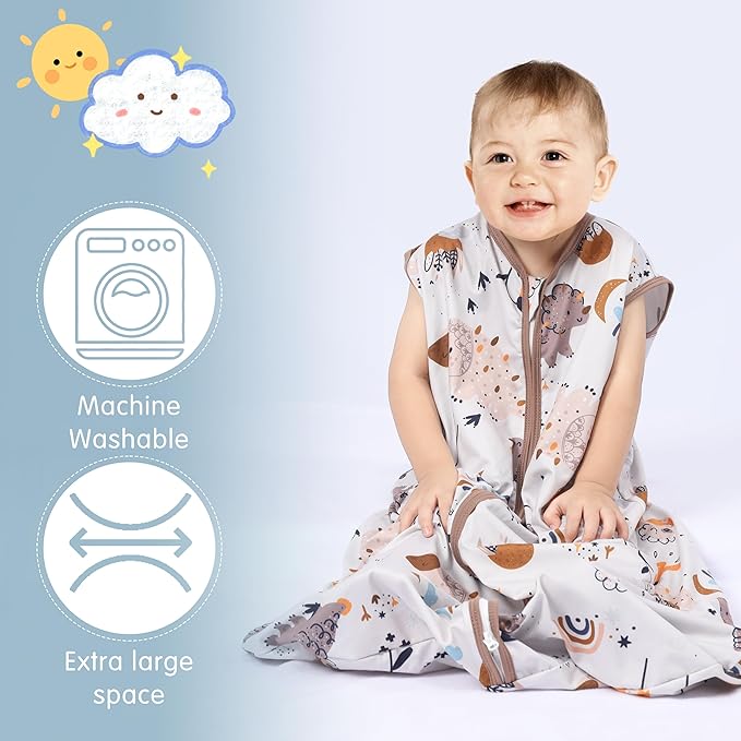 3 Pack Baby Sleep Sack 100% Rayon Cotton Baby Sleeping Bag 2-Way Zipper Toddler - Image 3