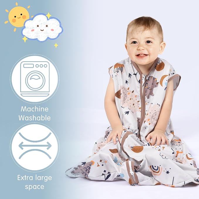 3 Pack Baby Sleep Sack 100% Rayon Cotton Baby Sleeping Bag 2-Way Zipper Toddler - Image 3