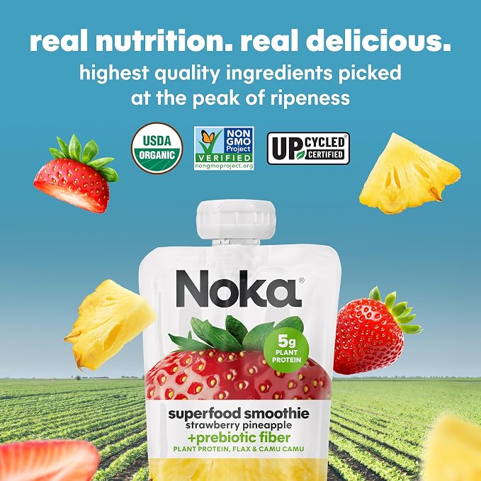Noka Superfood Fruit Smoothie Pouches Variety Pack, Healthy Snacks - Image 8