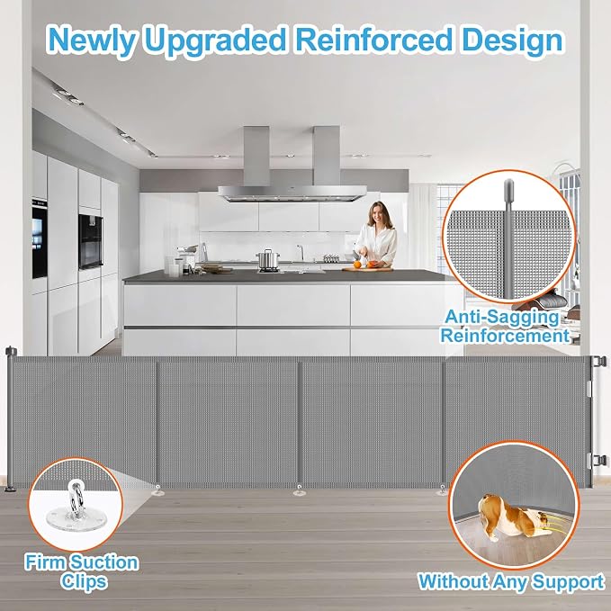 Upgrade 180 inch Retractable Baby Gates, EZIGO Extra Wide Baby Gate - Image 3