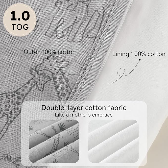 Baby Sleep Sack 12-18 Months 1.0 Tog Baby Wearable Blanket 100% Cotton Sleeping - Image 5