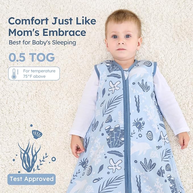 Baby Sleep Sack 12-18 Months 100% Cotton Lightweight 0.5 TOG Wearable Blanket - Image 5
