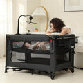 5 in 1 Pack and Play, Baby Bassinet Bedside Sleeper, Baby Playard, Bedside Crib by A2DAO