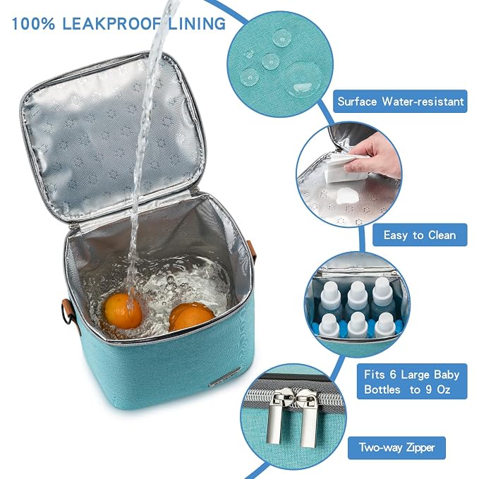 Breastmilk Cooler Bag with Ice Pack Fits 6 Baby Bottles Up to 9 Ounce, Baby - Image 3