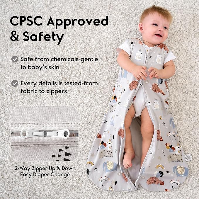 Yoofoss Baby Sleep Sack 12-18 Months 0.5 Tog Wearable Blanket - Image 4