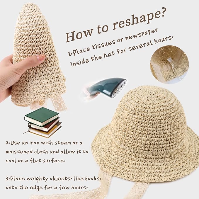 Baby Girl Straw Hat Outdoor Baby Sun Protection Hats Summer Bowknot Beach Cap - Image 5