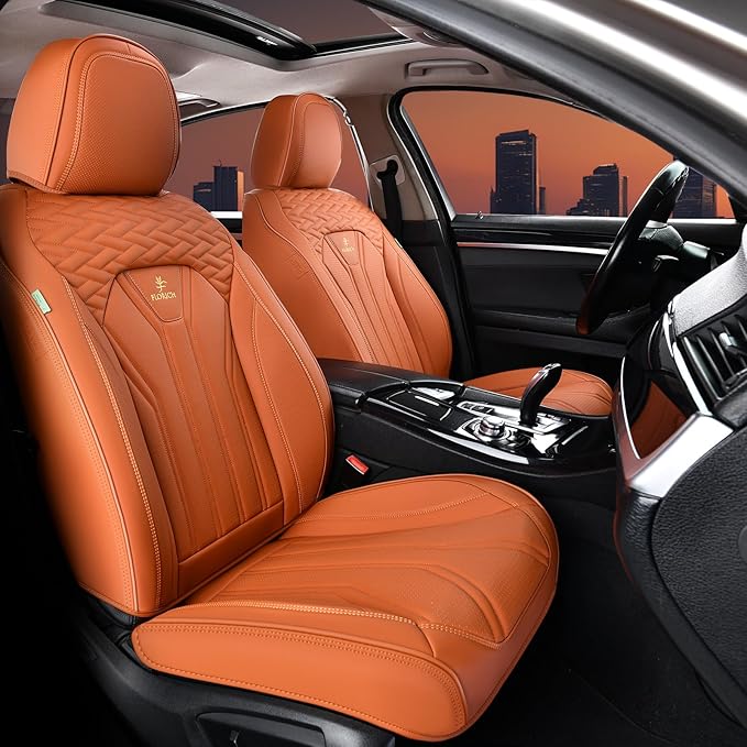 FLORICH Car Seat Covers Full Set, Leather Seat Covers - Image 2