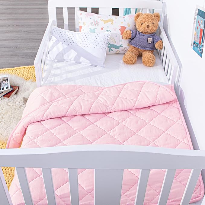 NTBAY Down Alternative Toddler Comforter, Lightweight and Warm Solid Color Baby - Image 5