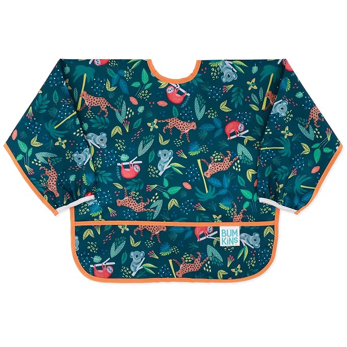 Bumkins Sleeved Bib for Girl or Boy, Baby and Toddler for 6-24 Mos, Essential by Bumkins