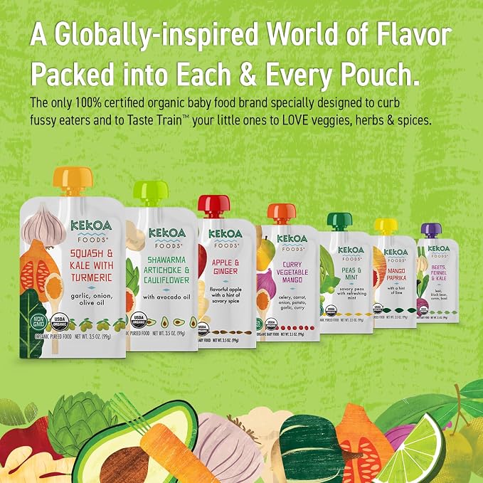 Kekoa Foods Squash & Kale with Turmeric Baby Food Purée | 100% USDA - Image 7
