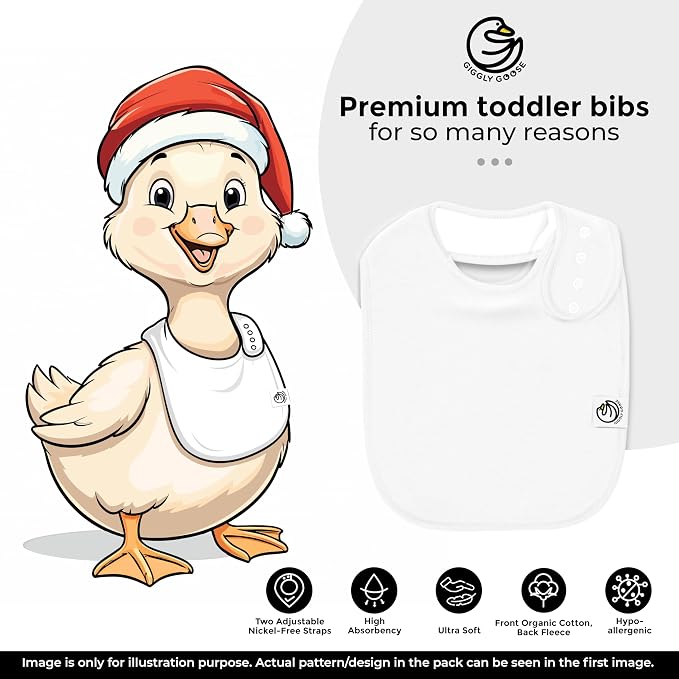 3 Pack Baby Bibs for Boys & Girls | Cotton, Absorbent Drooling & Teething Bib | - Image 2