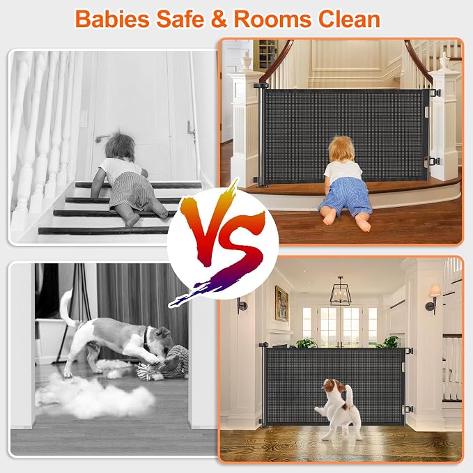 55 inch Retractable Baby Gates, EZIGO Extra Wide Baby Gate - Image 4
