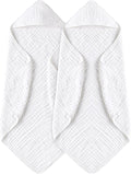 Yoofoss Hooded Baby Towels for Newborn 2 Pack 100% Muslin Organic Cotton Baby by YOOFOSS