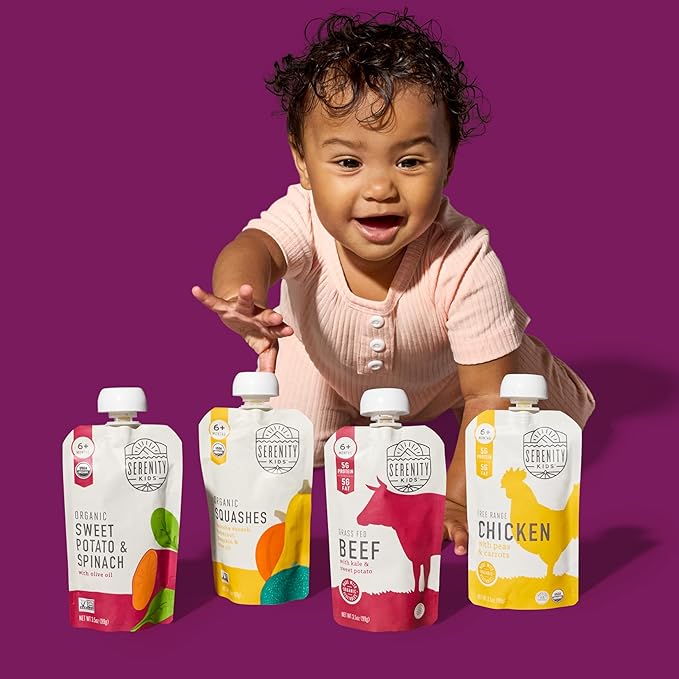 Serenity Kids 6+ Months Meats + Veggies Mixed Baby Food Puree Pouch Variety - Image 5