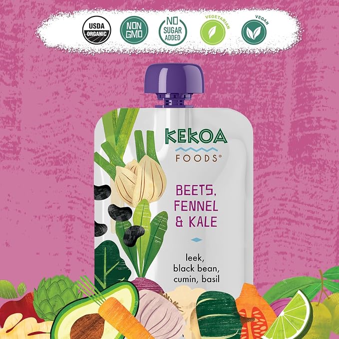 Kekoa Foods Beets, Fennel & Kale Baby Food Purée | 100% USDA Certified-Organic - Image 7