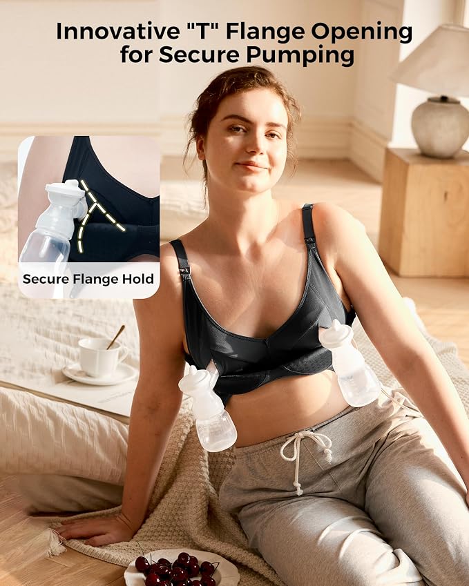 Momcozy Hands-Free Pumping Bra, Wireless & Seamless HF010 Breast Pump Bra - Image 3