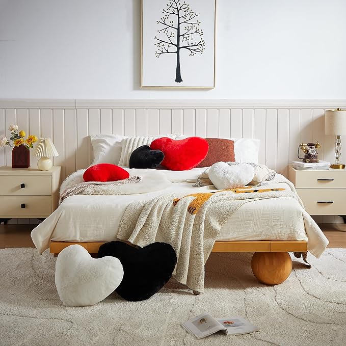EastTree Heart Pillows, Ultra Soft Extra-Large Fluffy Pillows, Love Throw - Image 4