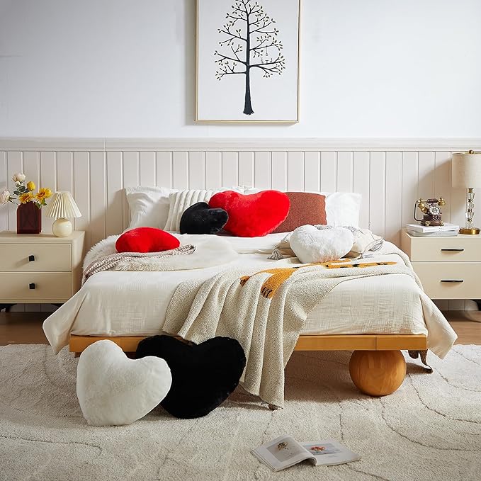 EastTree Heart Pillows, Ultra Soft Extra-Large Fluffy Pillows, Love Throw - Image 4