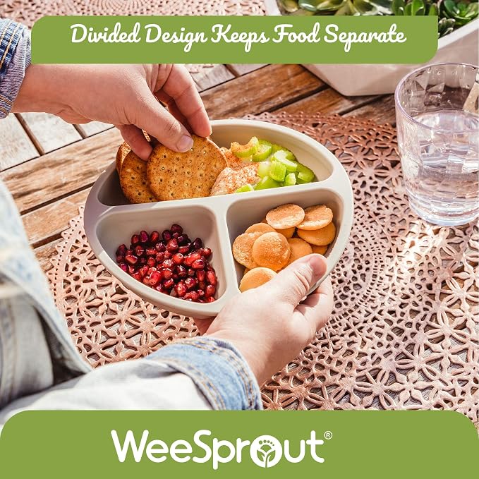 WeeSprout Silicone Plates for Babies & Toddlers 100% Food-Grade Dishes for Self - Image 8