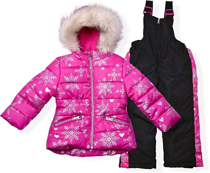 Arctic Quest Little Girls Bib Snow Pants and Ski Jacket Water-Resistant Snowsuit by ArcticQuest