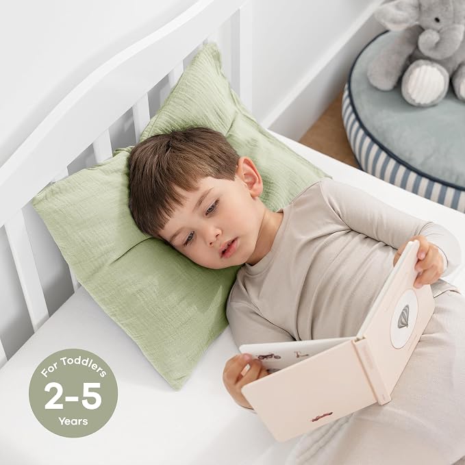 Comfy Cubs Toddler Pillow with Muslin Pillowcase, 13 x 18 in, 2 Pack - Image 4