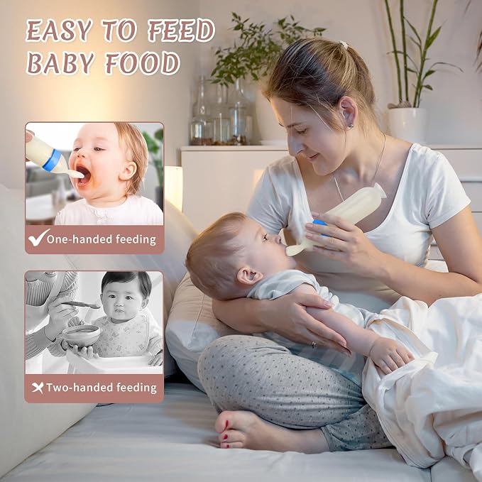 WAJIAYON Baby Food Feeder 4 Pack Silicone Baby Food Dispensing Spoon-3 oz - Image 7