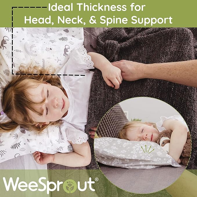 WeeSprout Toddler Polyester Organic Cotton Shell and 2 Pillowcases, Small Kids - Image 6