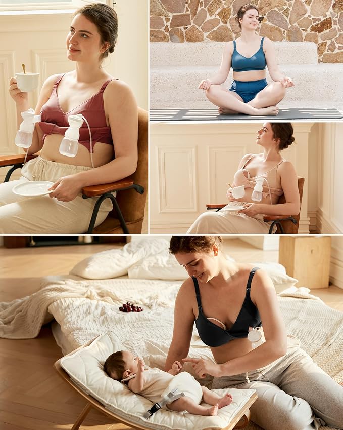 Momcozy Hands-Free Pumping Bra, Wireless & Seamless HF010 Breast Pump Bra - Image 8