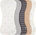 Gerber Baby Unisex Burp Cloths 5-Pack, Tan Grey, Size 10.5" x 21" by Gerber