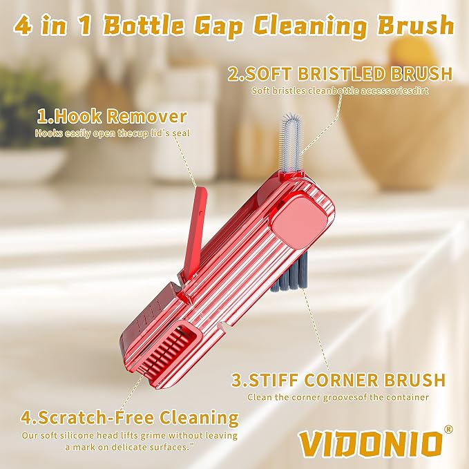 2Pcs 4 in 1 Cup Lid Gap Cleaning Brush Set, Kitchen Gadgets - Image 2