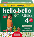 Hello Bello Dr. Seuss Baby Grinch Premium Diapers, Size 4, 58ct Plus Bonus by HelloBello