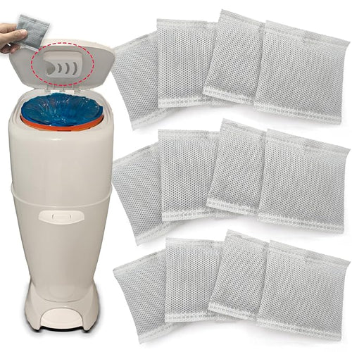 12PCS Diaper Pail Deodorizers Odor Absorber Carbon Filter Refills Compatible by PurifyLogix