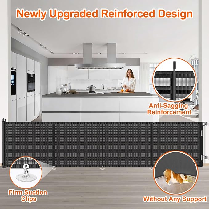 Upgrade 180 inch Retractable Baby Gates, EZIGO Extra Wide Baby Gate - Image 3