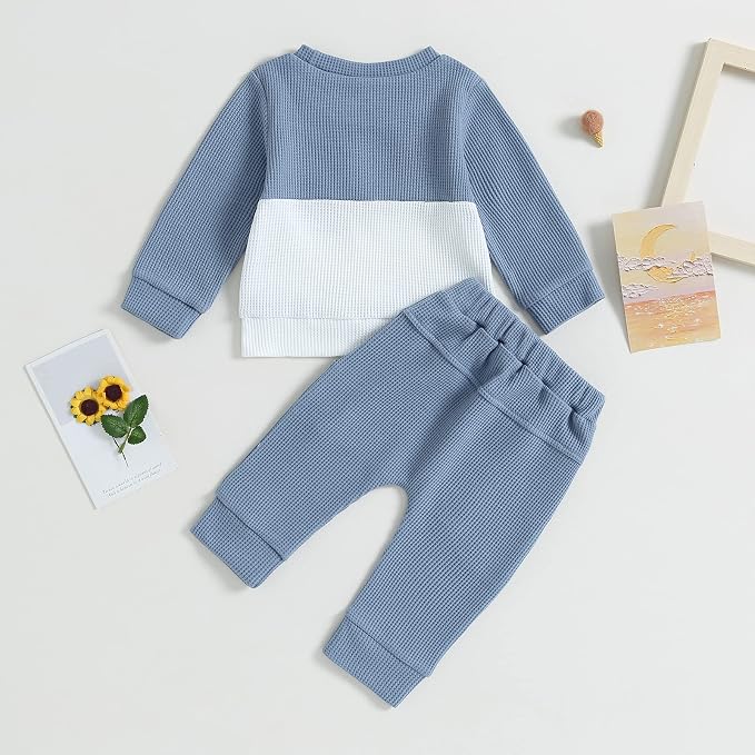 Kupretty Toddler Baby Boy Fall Winter Clothes Color Block Long Sleeve - Image 6