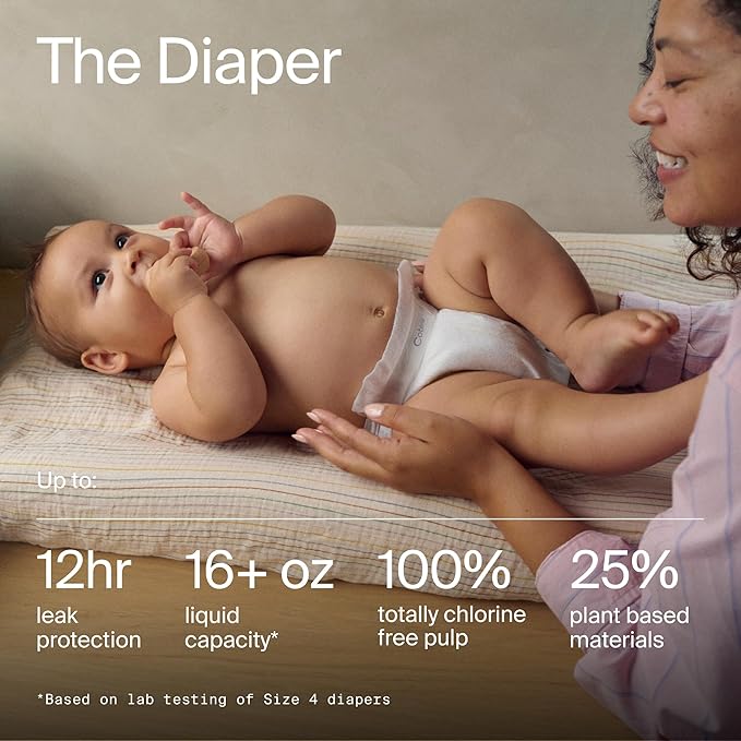 Coterie Baby Wipes + Diapers Kit, Size 1 & Size Newborn Diapers, 8 Pack Baby - Image 4