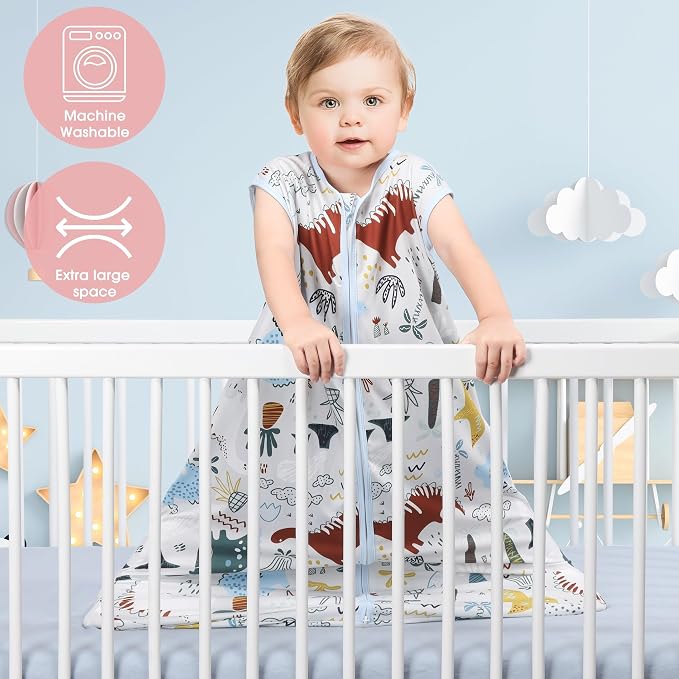 Baby Sleep Sack 0-6 Months 3 Pack Baby Wearable Blanket 100% Rayon Cotton 2-Way - Image 3