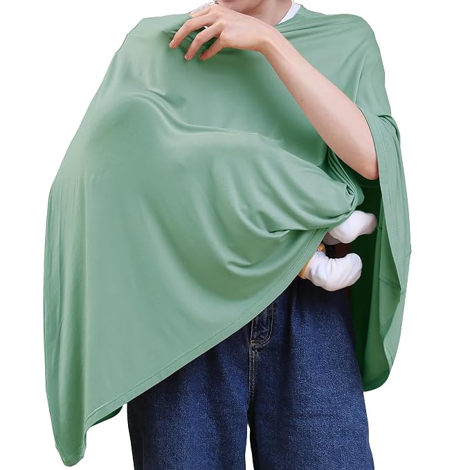 Multi-use Nursing Cover for Breastfeeding, 360°Full Coverage Nursing Poncho by Unknown
