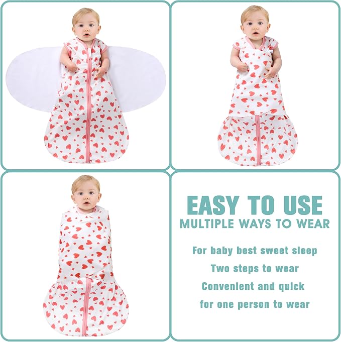Newborn Sleep Sack Baby Swaddle, Swaddle me 3-6 Month, 3-Way Adjustable - Image 3